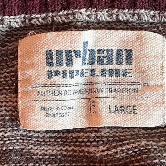 Urban Pipeline Large Cotton Blend Longsleeve Sweater Blue/Grey & Accent Pattern - Picture 14 of 15